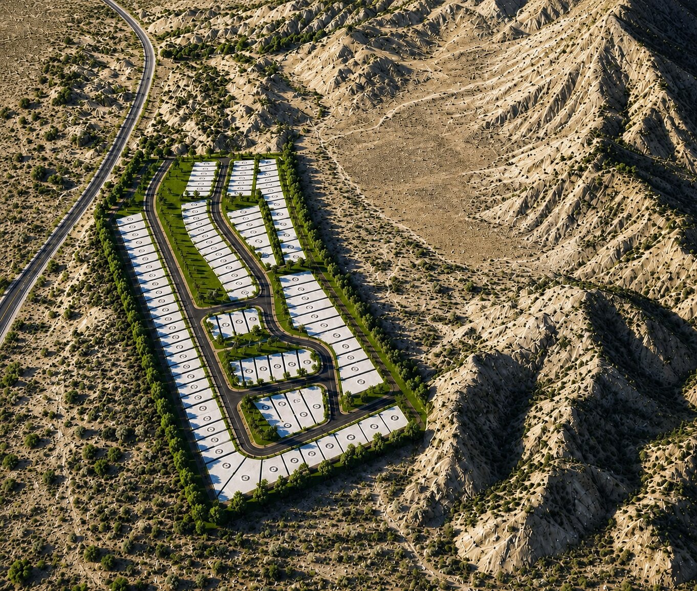 Colinas del Golf, plan de habilitación urbana con lotes y vías